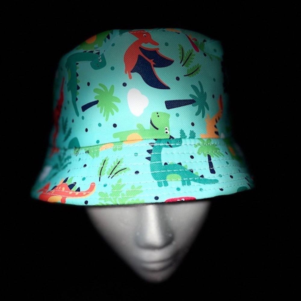 Teal Dino Bucket Hat